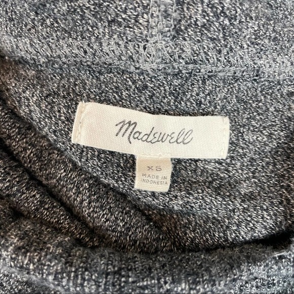 Madewell NWOT Heathered Charcoal Gray Knit Tone Hoodie Sweatshirt Size XS - Picture 9 of 11